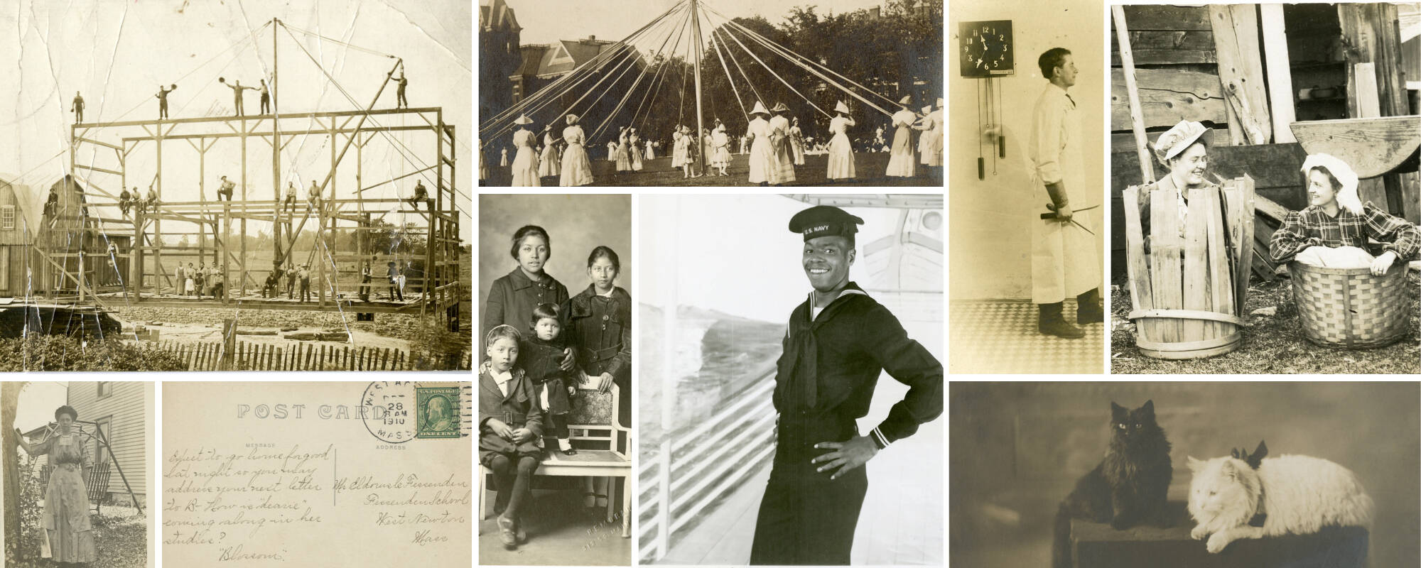 Collage of nine images from the GVSU Art Museum Collection showcasing historic photography daguerreotypes.